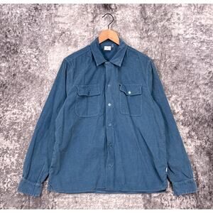 Birdwell Beach Britches Shirt Medium Mens Blue Corduroy Long Sleeve Button Down